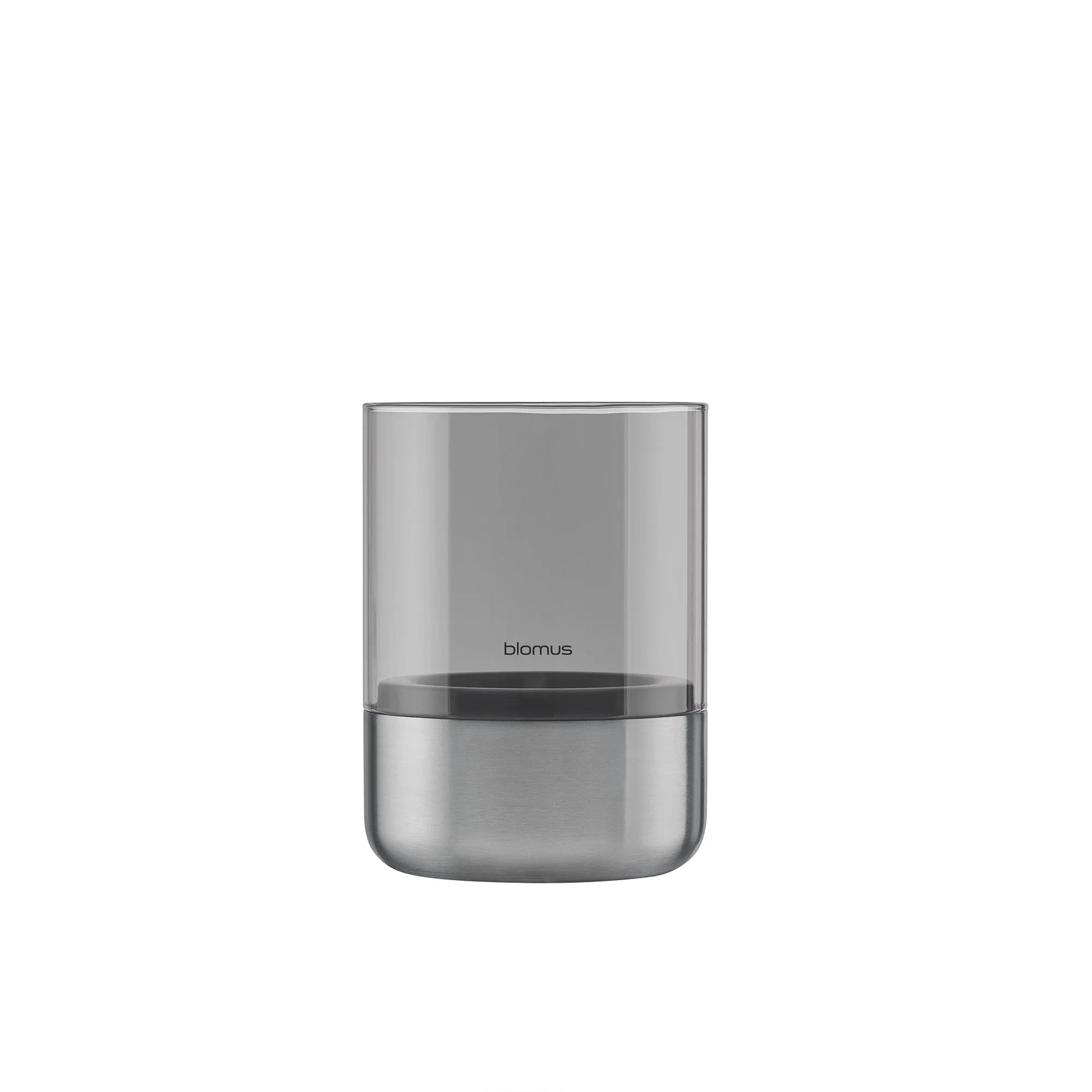 blomus CALMA Windlicht, edelstahl matt, zeitloses Design, Glas/Edelstahl Kombination