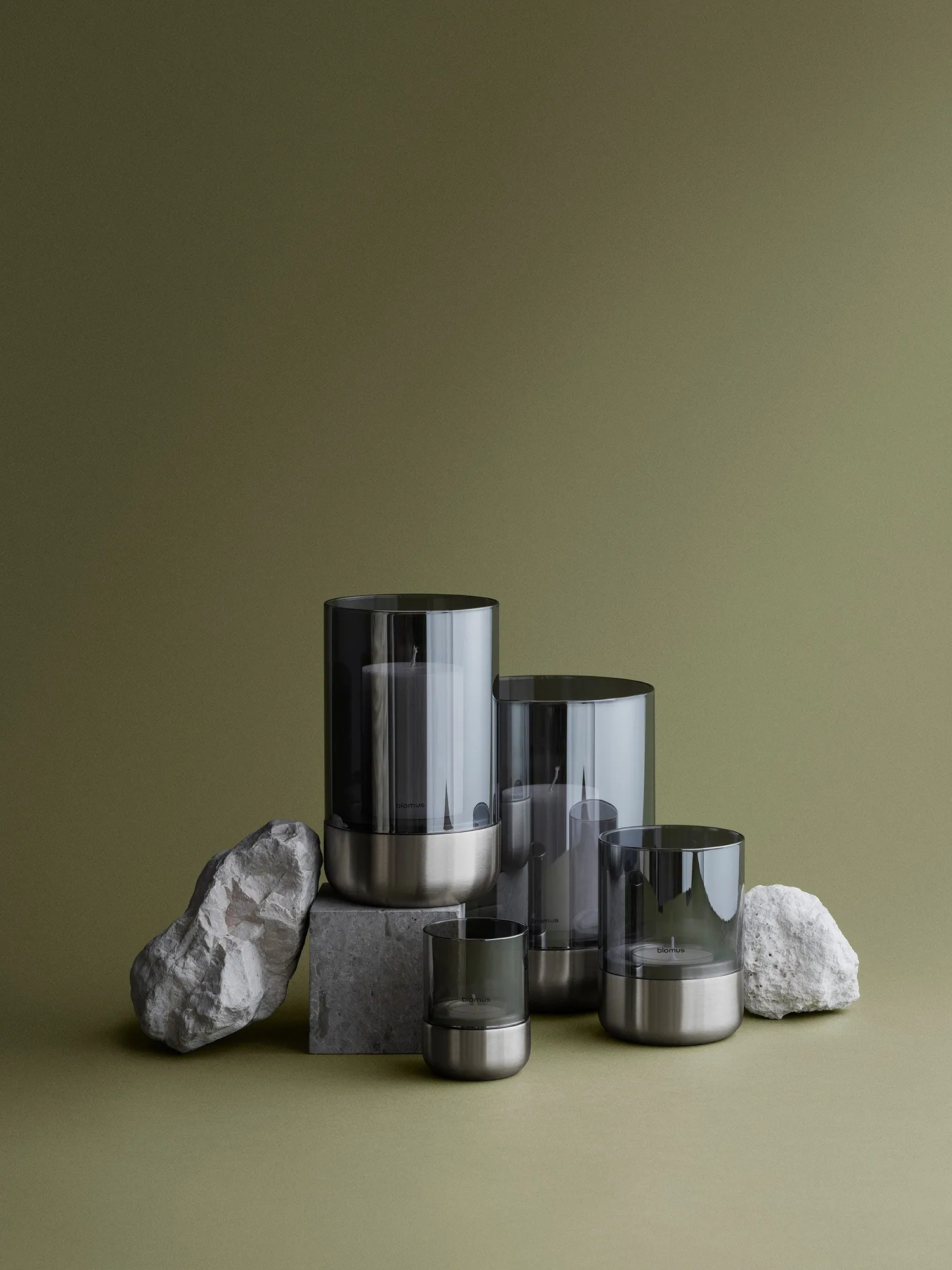 blomus CALMA Windlicht, edelstahl matt, zeitloses Design, Glas/Edelstahl Kombination 3