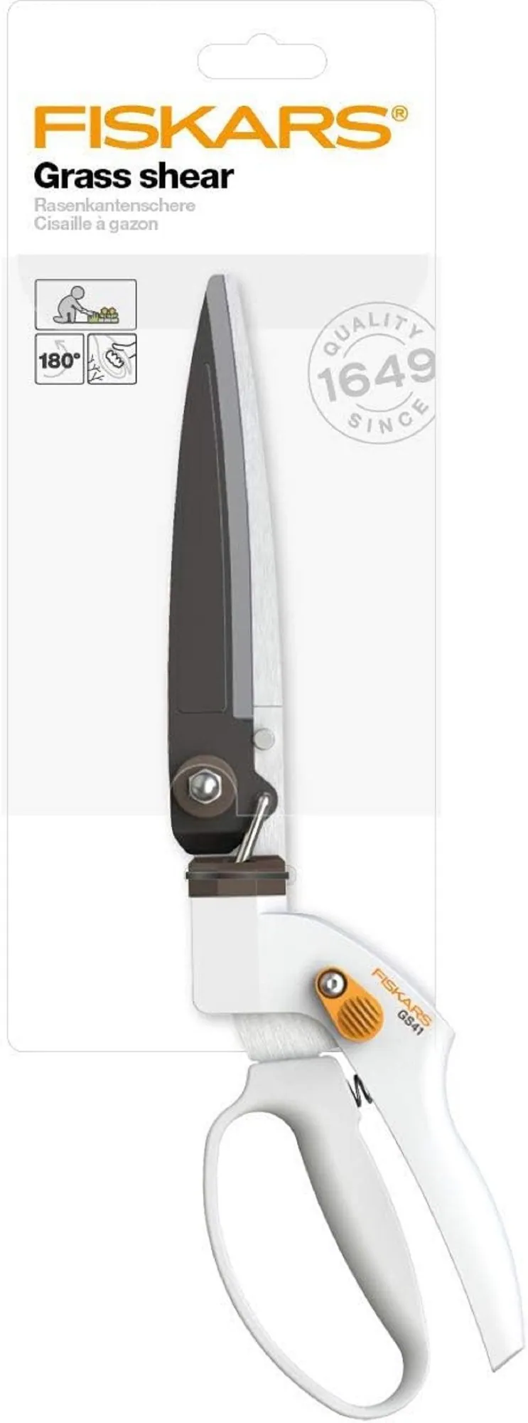 Fiskars Rasenkantenschere GS41, ergonomisches Design, beschichtete Klinge, sicherer Verriegelungsmechanismus 2