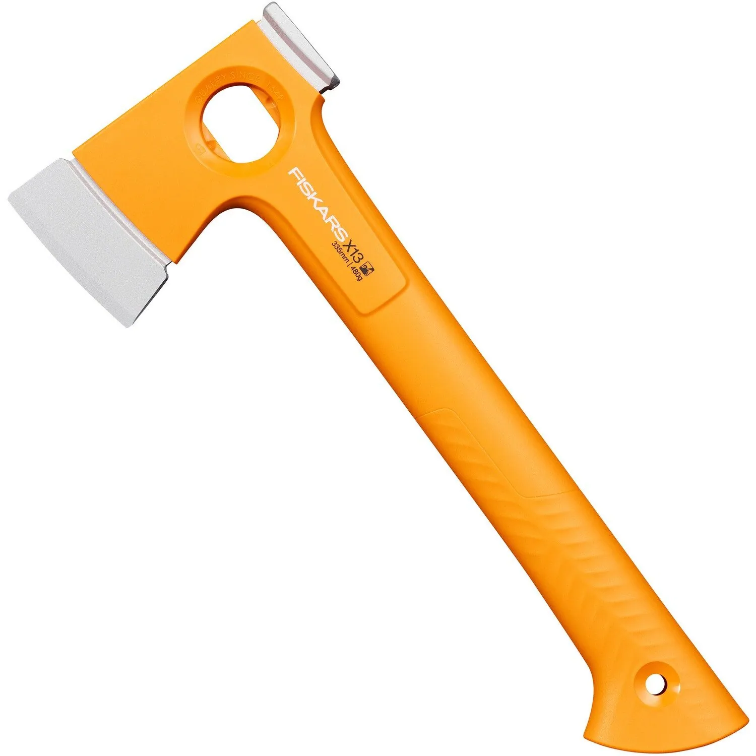 Fiskars Campingbeil X13 ultraleicht, kompakte Größe, hohe Sichtbarkeit, rostgeschützte Klinge