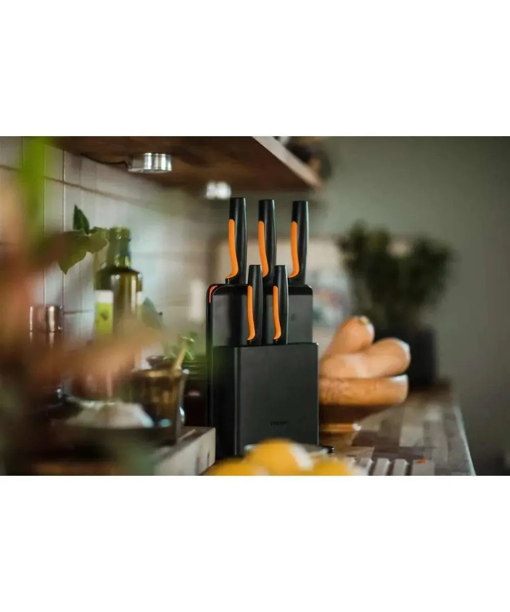 Fiskars Functional Form Messerblock, elegantes Design, ergonomischer Griff, 5 hochwertige Messer 3
