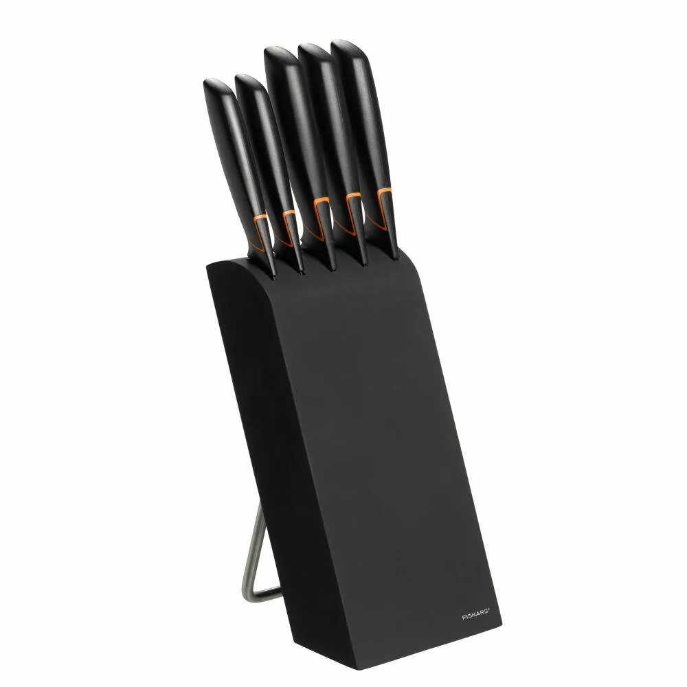 Fiskars Edge 6-tlg. Messerblock, modernes Design, scharfe Klingen, pflegeleicht