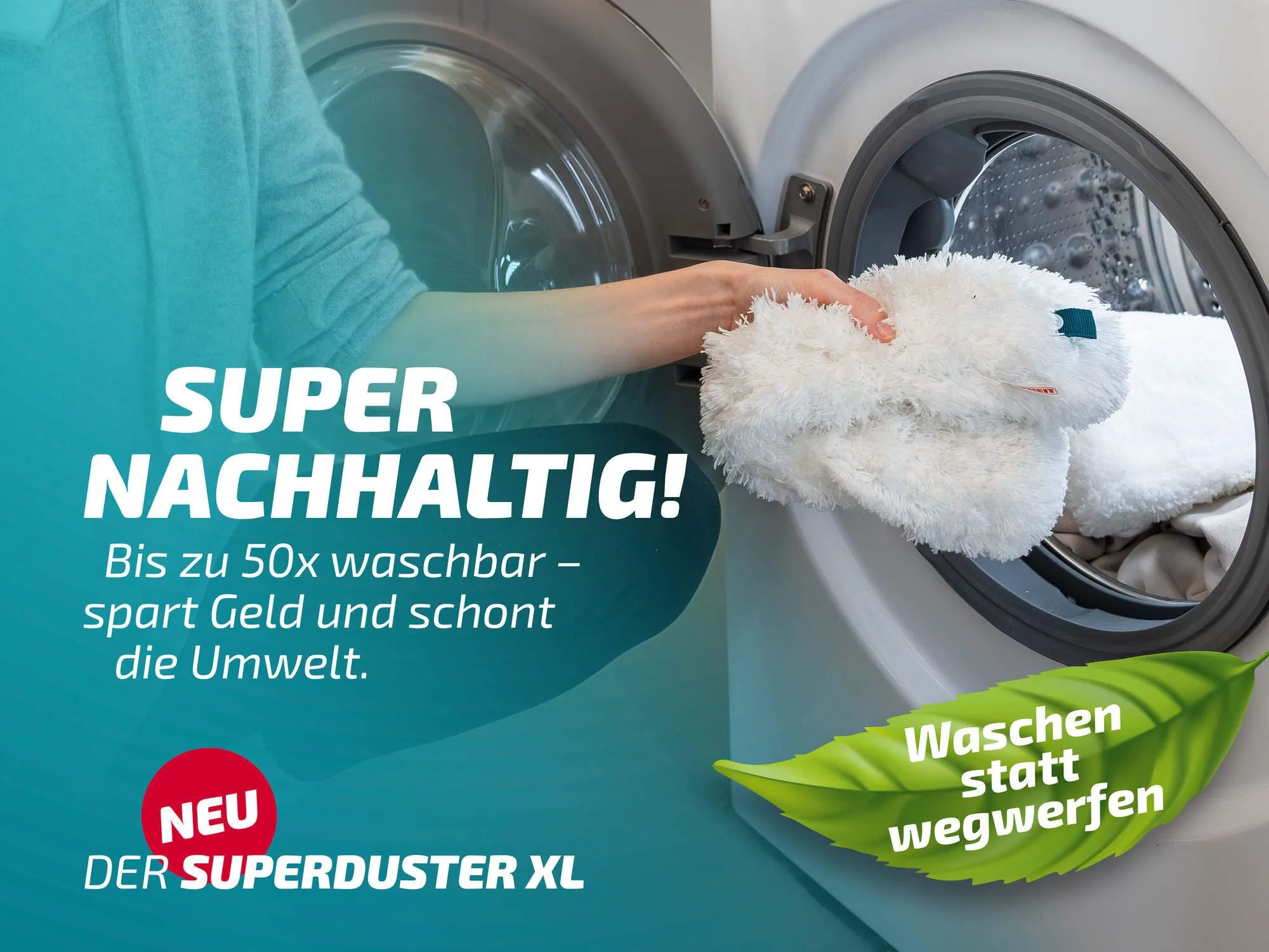 Leifheit SUPERDUSTER XL Staubbezüge, langlebig, waschbar, starke Reinigung — 2er Set 3