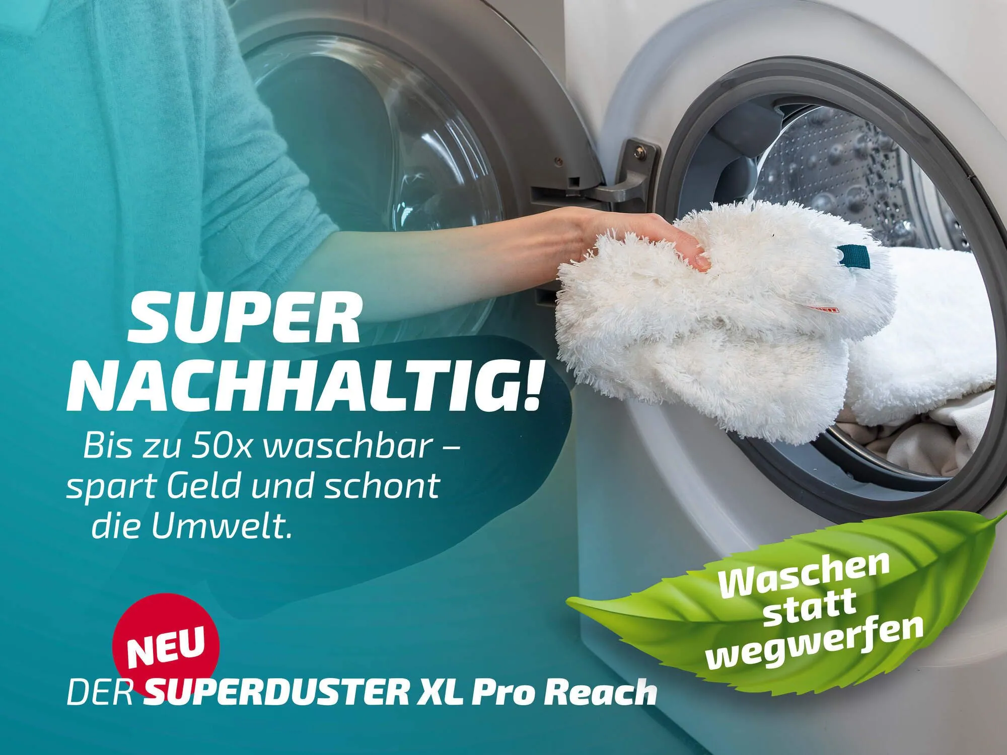 Leifheit SUPERDUSTER XL Pro Reach, waschbarer Mikrofaser, Click-System, ergonomischer Griff 2