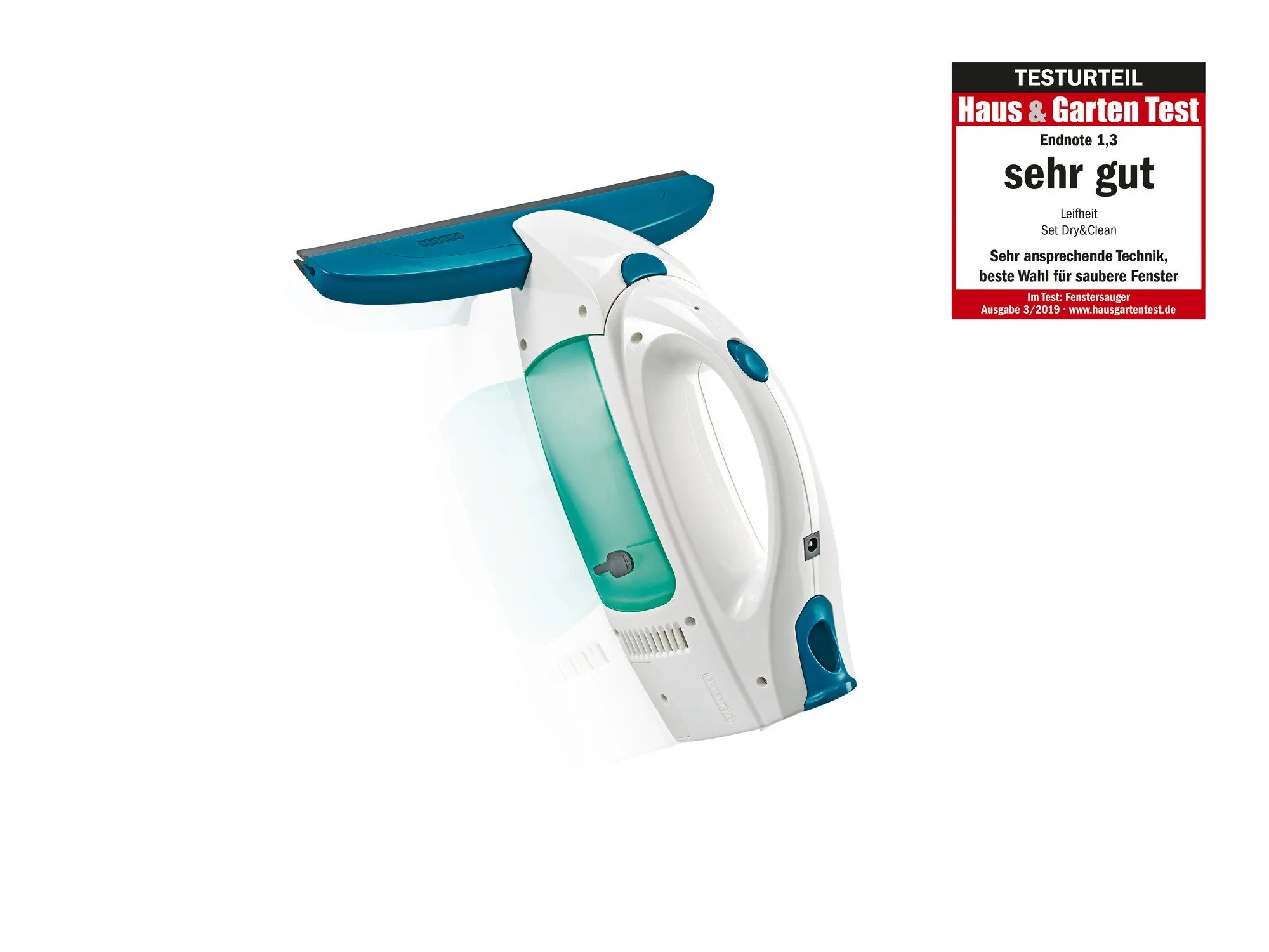Leifheit Fenstersauger Dry & Clean, streifenfreies Absaugen, 38 Minuten Laufzeit 2