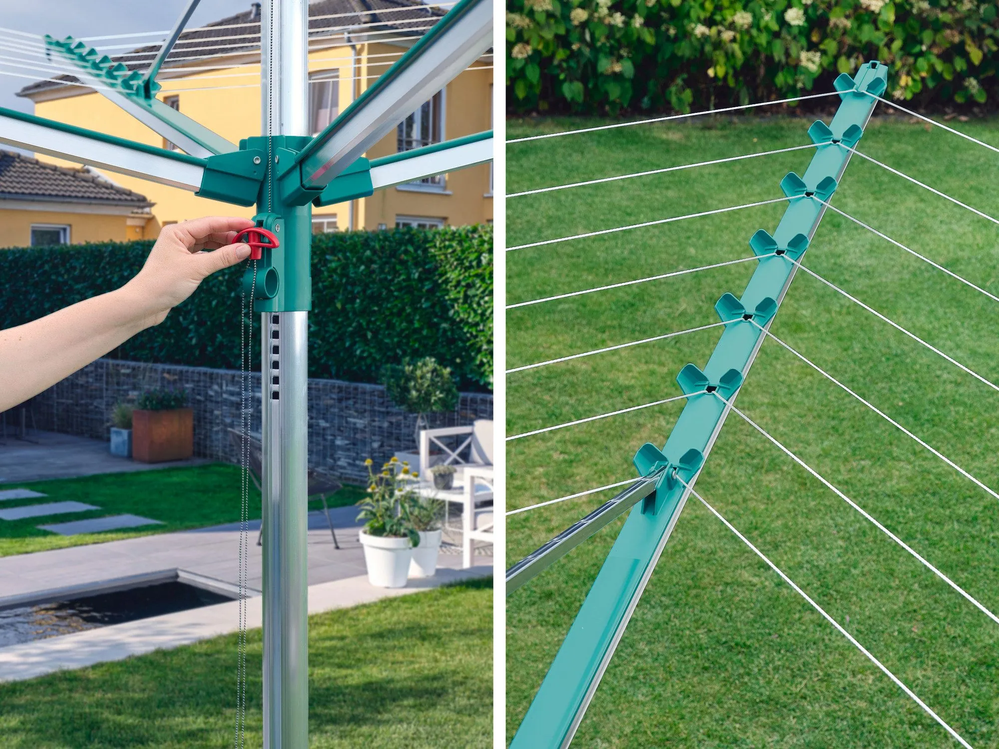 Leifheit Linomatic 400 Easy Wäschespinne, 40m Leinenlänge, Leinenautomatik, Easy-Lift-System 5