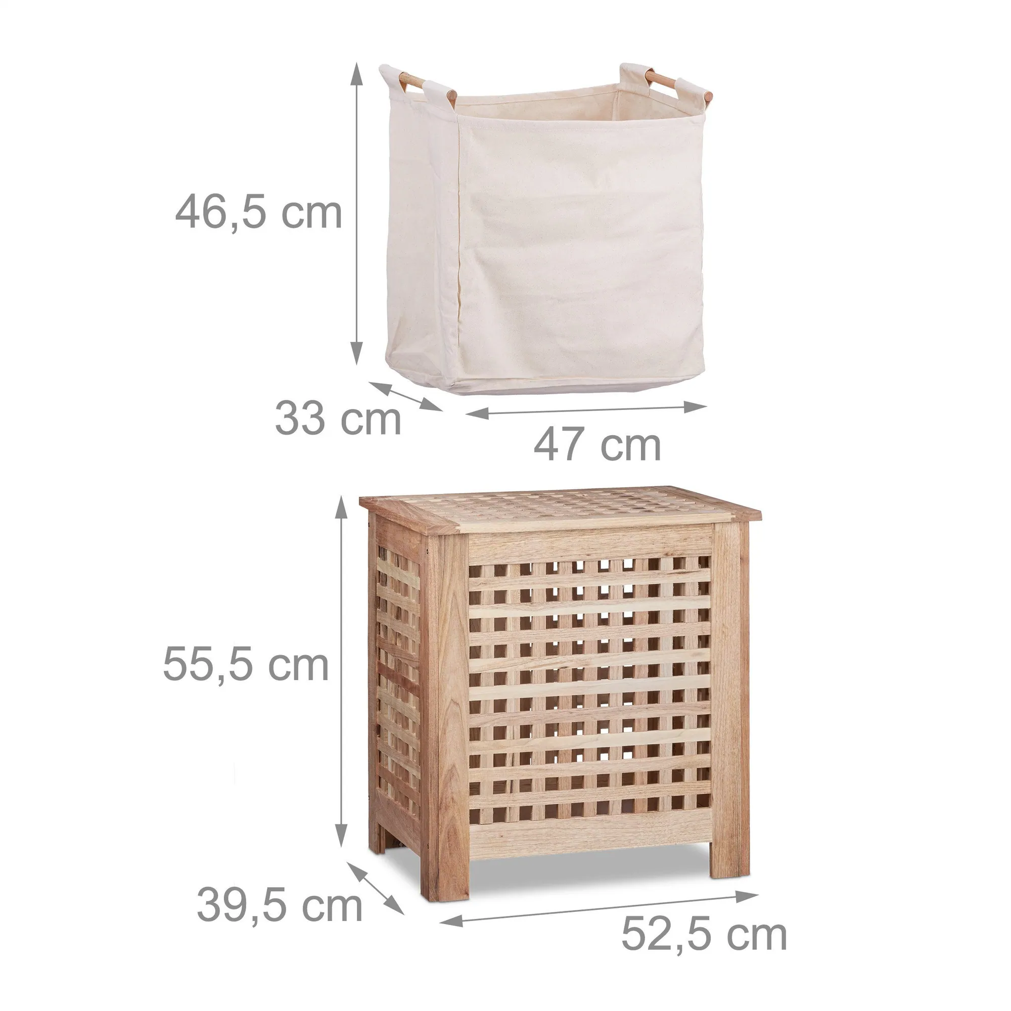 Relaxdays Wäschetruhe Walnuss, 70 Liter Volumen, stabil und ansprechend 4