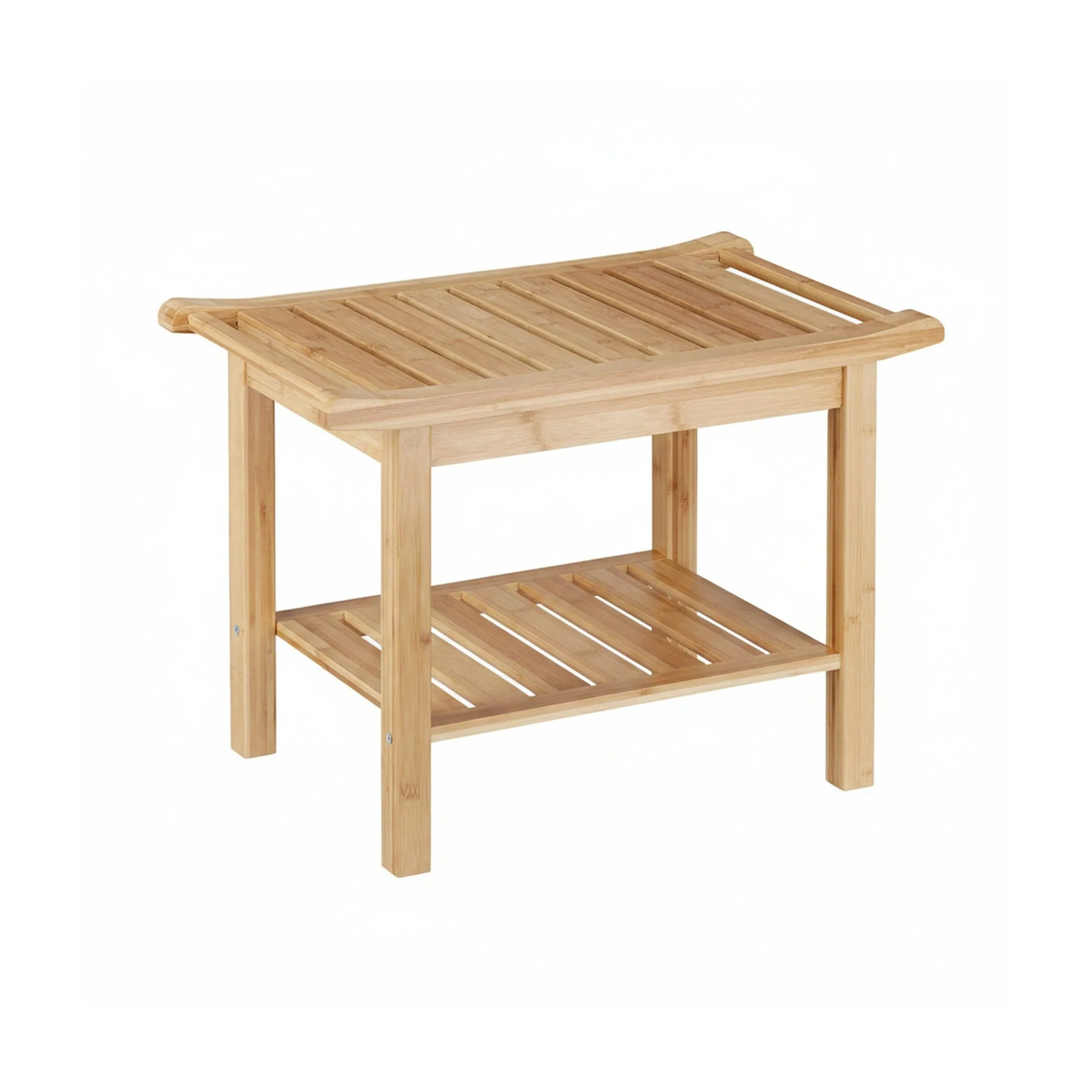 Relaxdays Badezimmerbank Bambus, stilvolles Design, hohe Traglast, platzsparend 4