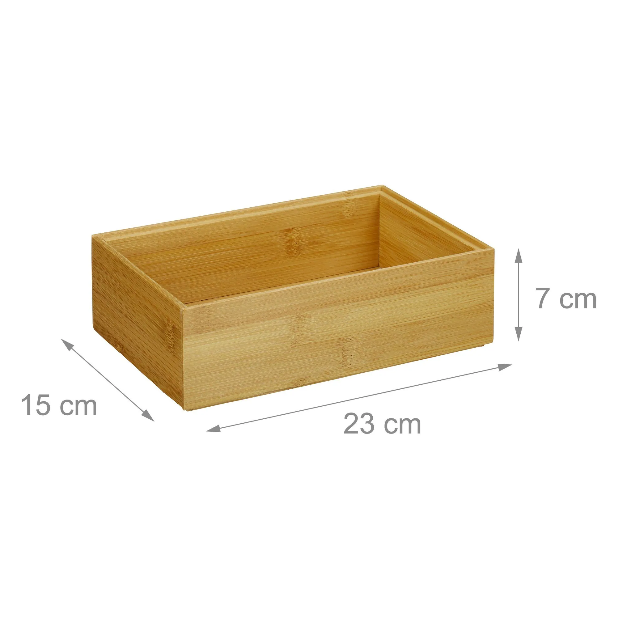 Relaxdays Ordnungsbox 2er Set, stapelbar, aus Bambus, flexibel einsetzbar 4