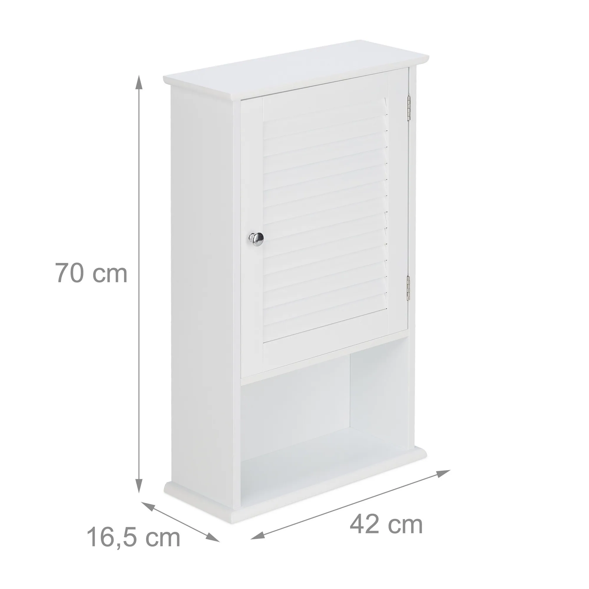 Relaxdays Midischrank Badschrank, platzsparend, flexibel einsetzbar, mit Lamellentür 4
