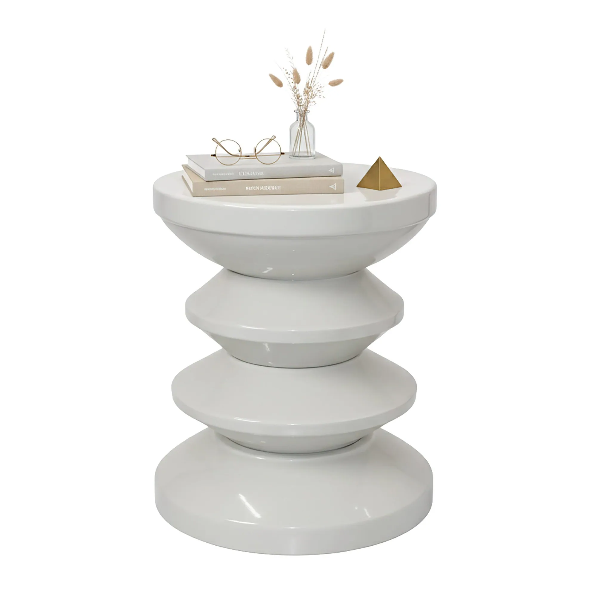 Relaxdays Beistelltisch Zick Zack, modernes Design, multifunktional, hellgrau