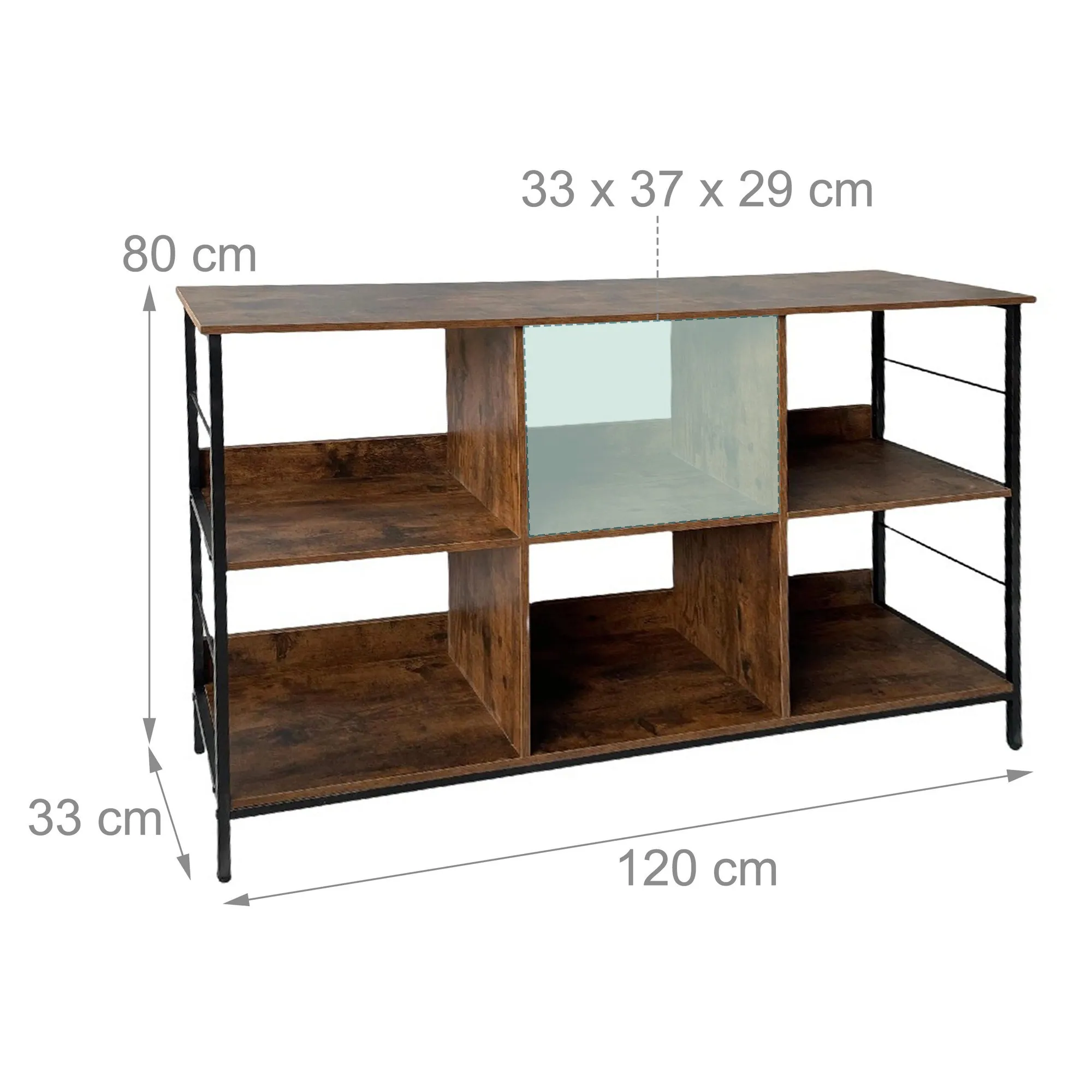 Relaxdays Standregal Industrial Regal, 6 Fächer, rustikales Design 4