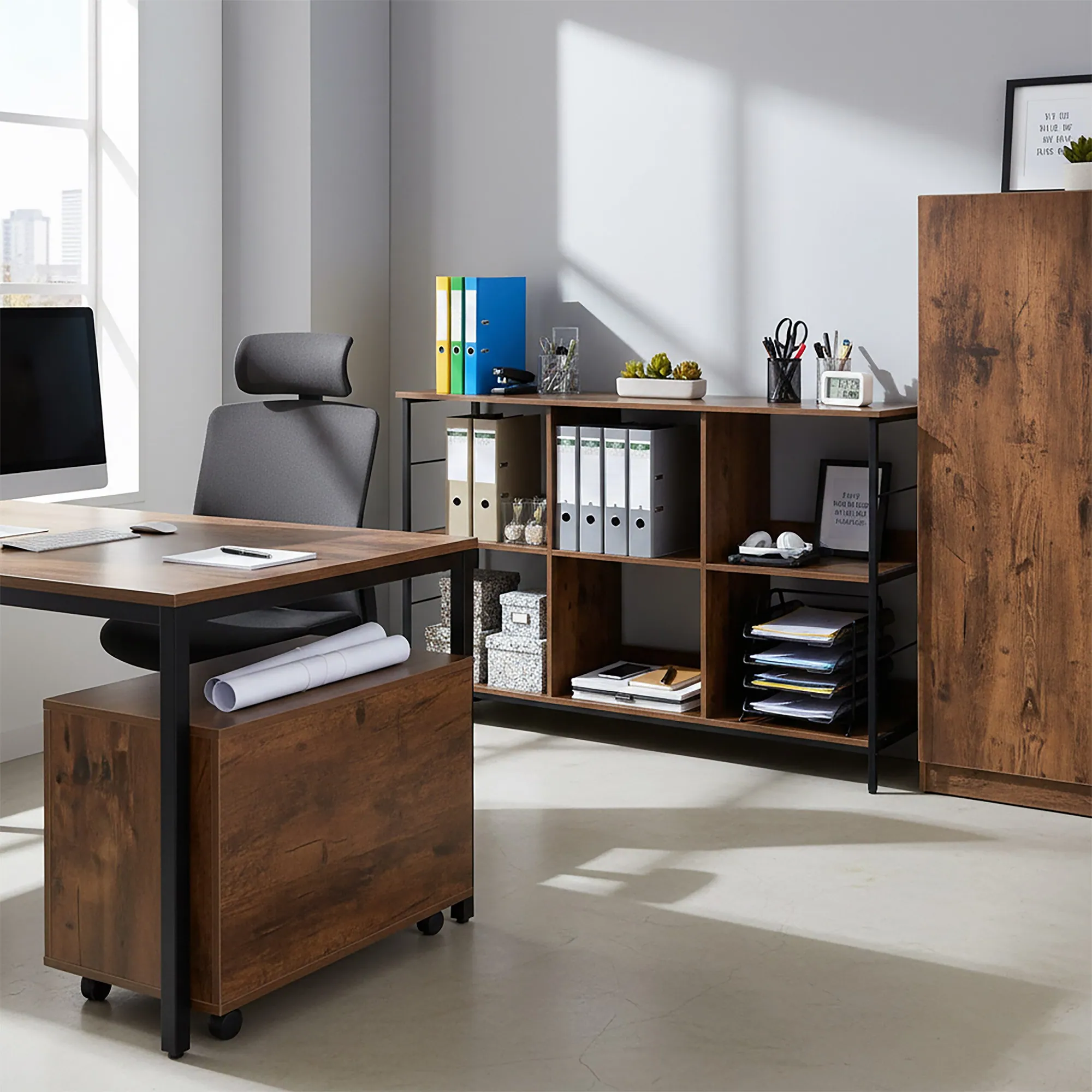 Relaxdays Standregal Industrial Regal, 6 Fächer, rustikales Design 5