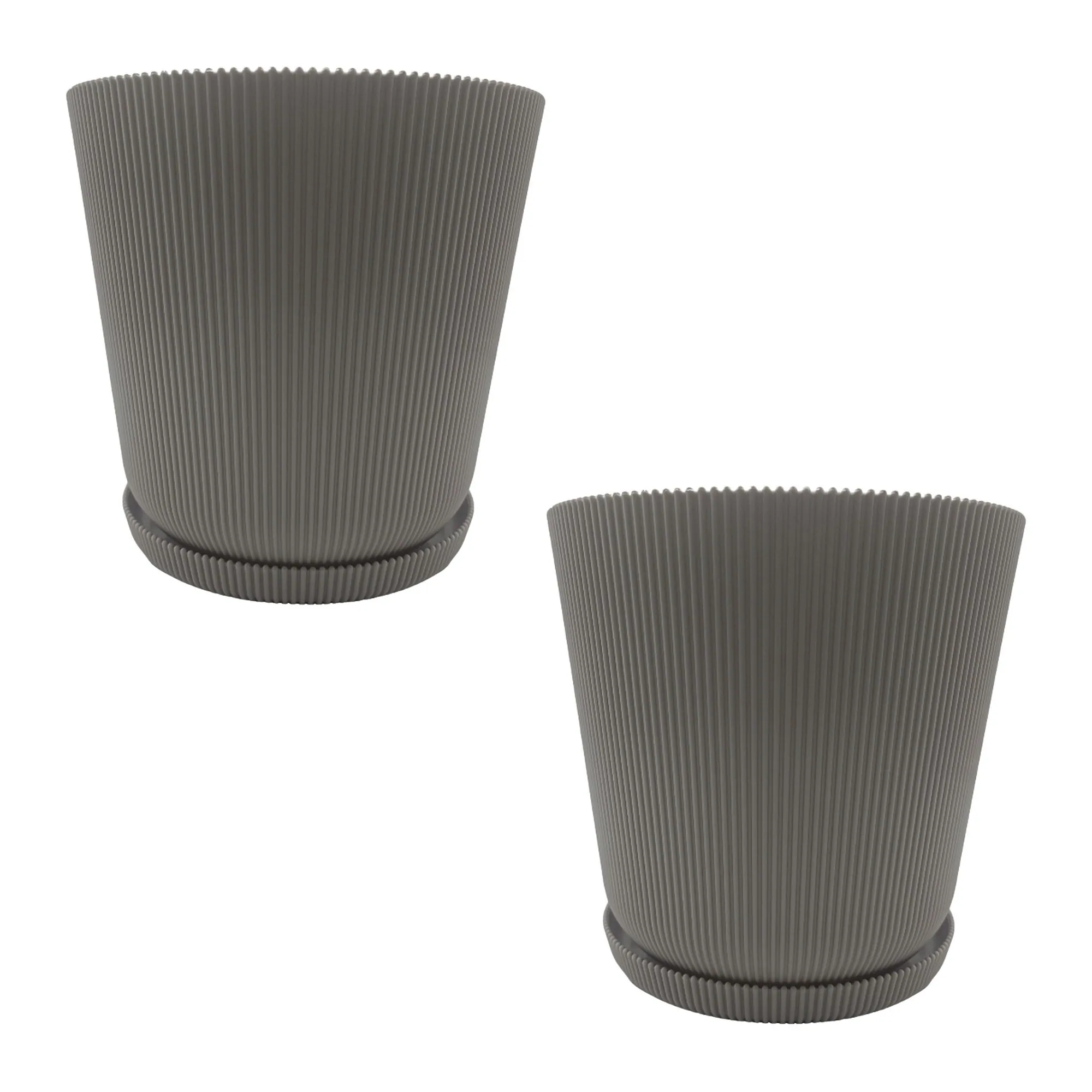 Relaxdays Blumentopf mit Untersetzer 2er Set, elegantes Design & funktionale Details