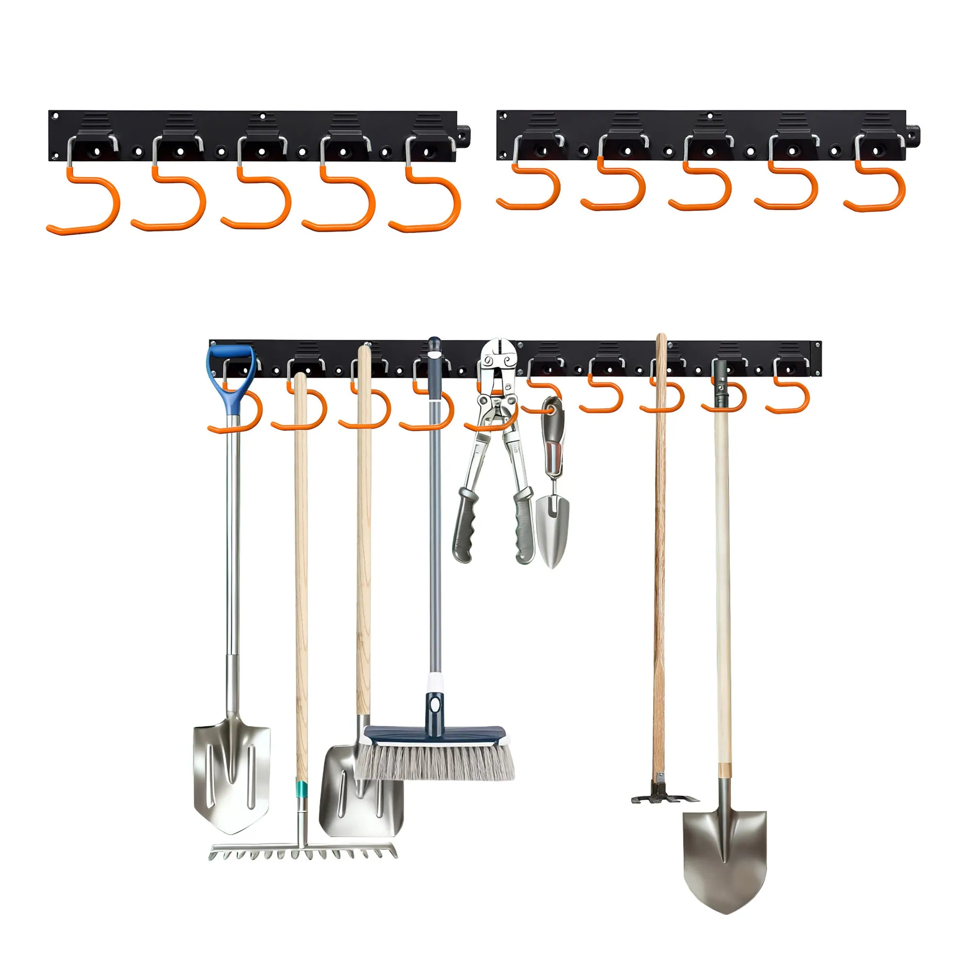Relaxdays Gartengerätehalter Wand, 10-tlg., flexible Aufbewahrungslösung
