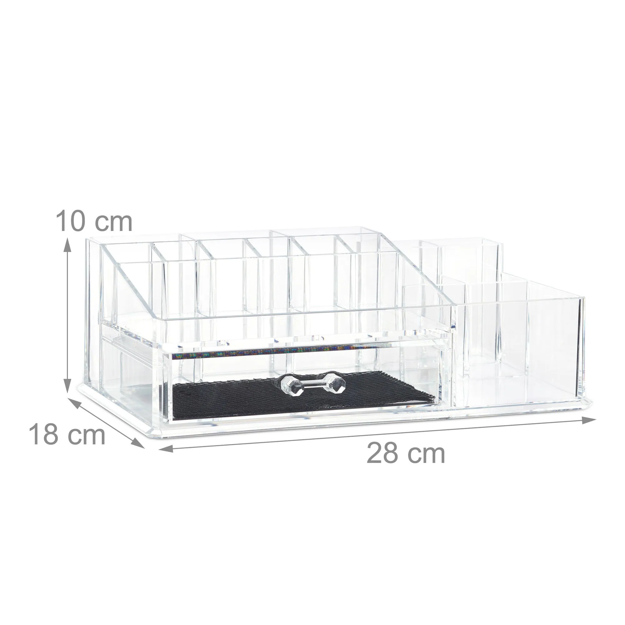 Relaxdays Make-Up Organizer, 16 Fächer, transparent — vielseitig, kompakt, leicht zu reinigen 4