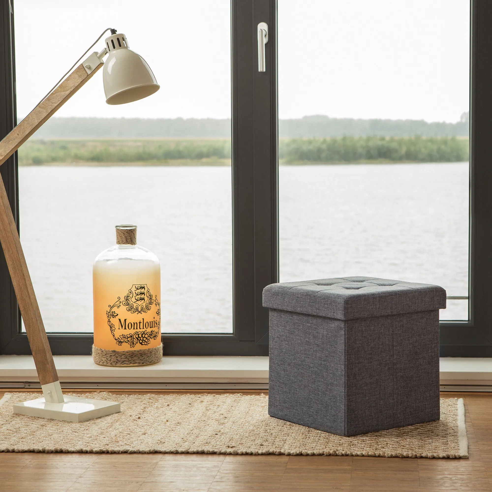 Relaxdays Faltbarer Sitzhocker, praktischer Stauraum, modernes Design 2