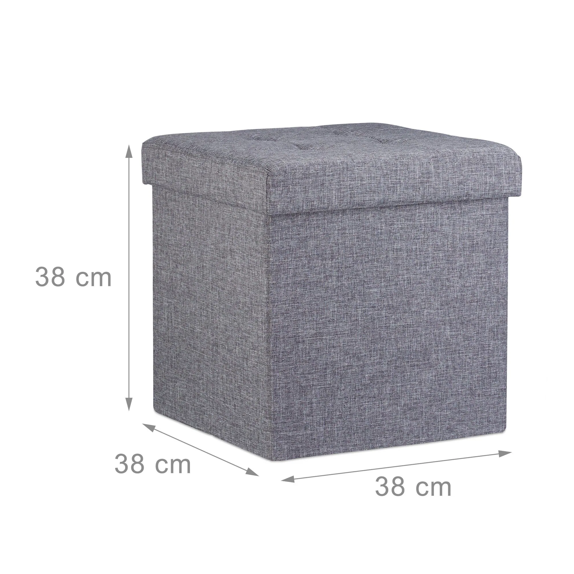 Relaxdays Faltbarer Sitzhocker, praktischer Stauraum, modernes Design 4