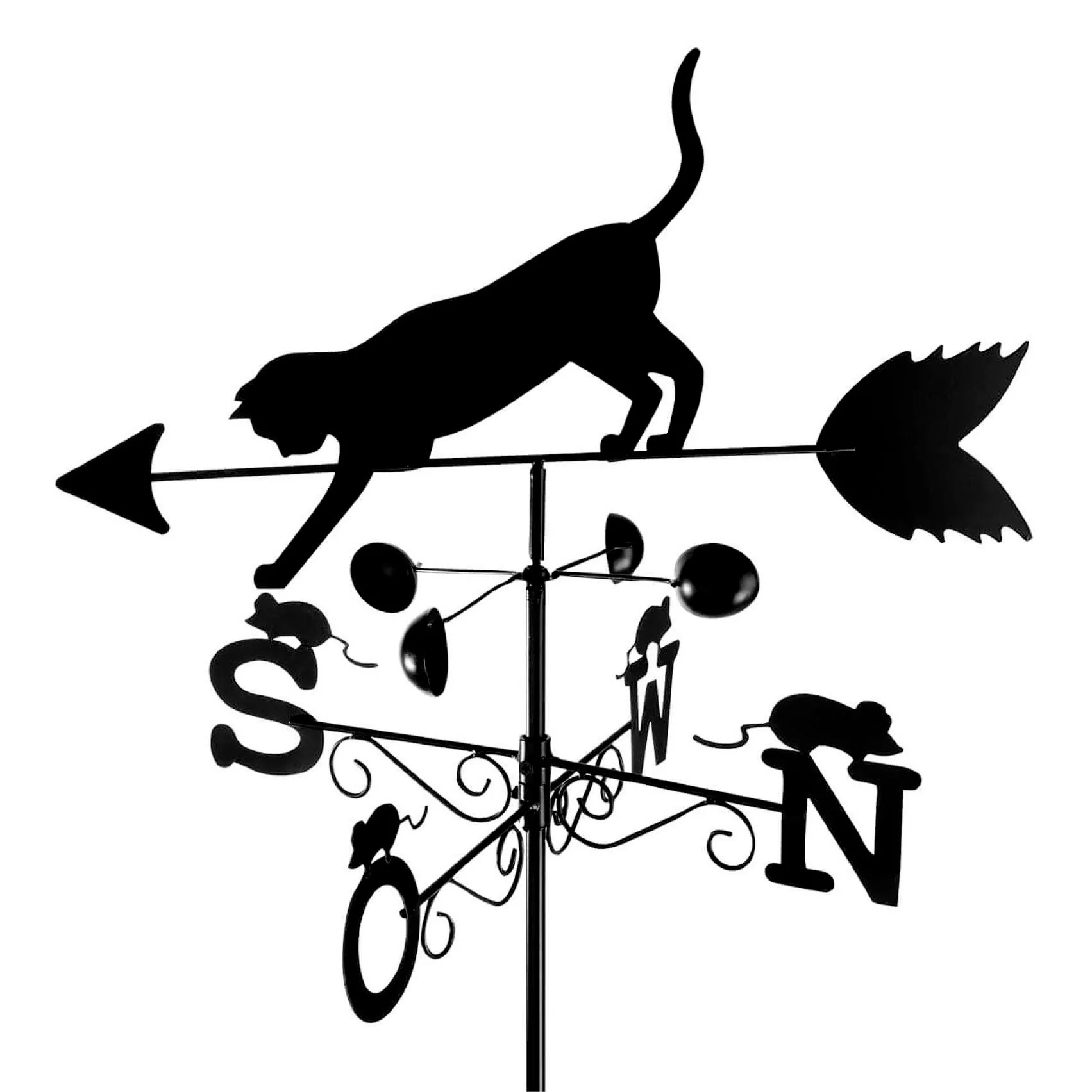WENKO Wetterfahne Katze, dekoratives Gartenaccessoire, wetterfest, hochwertiges Design
