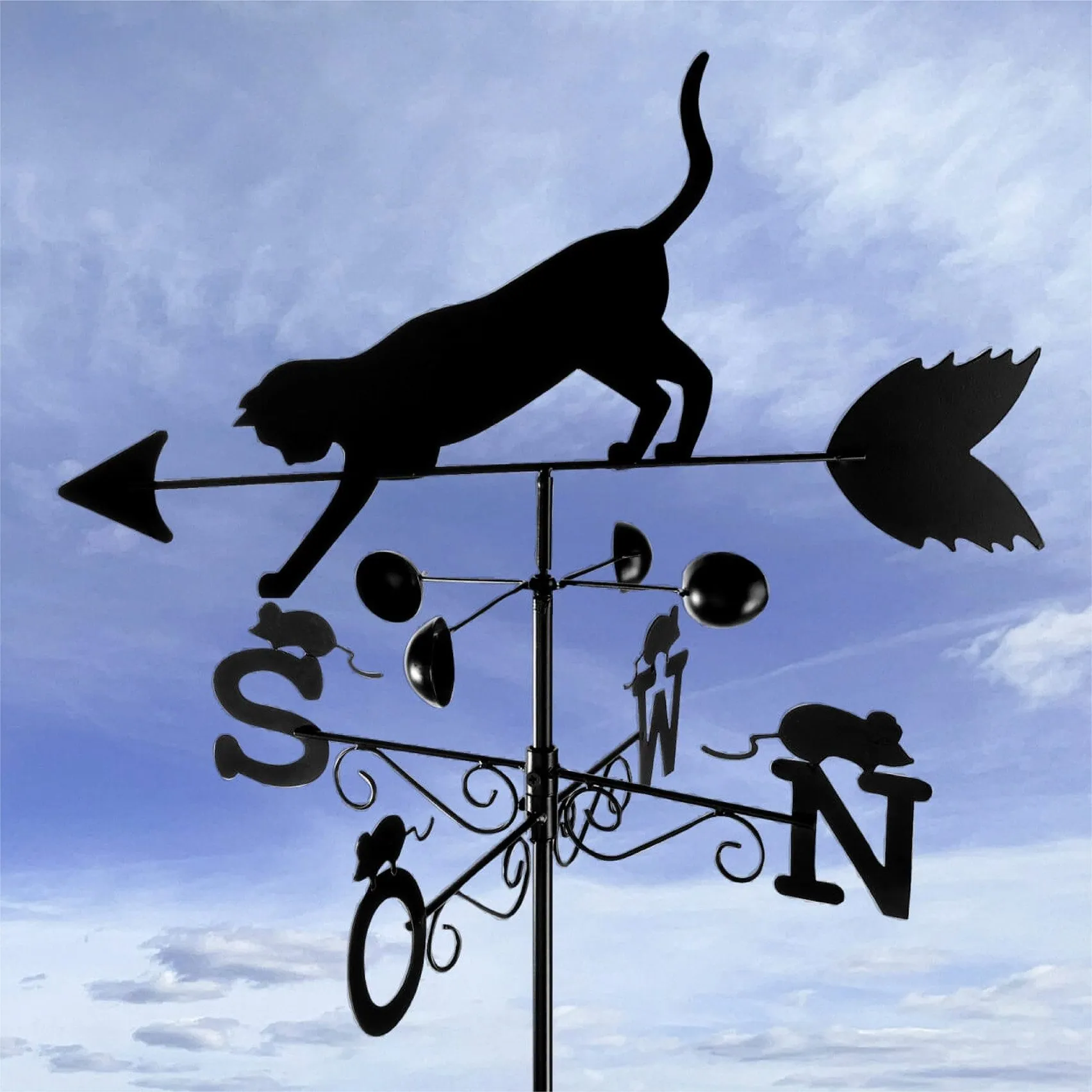 WENKO Wetterfahne Katze, dekoratives Gartenaccessoire, wetterfest, hochwertiges Design 2