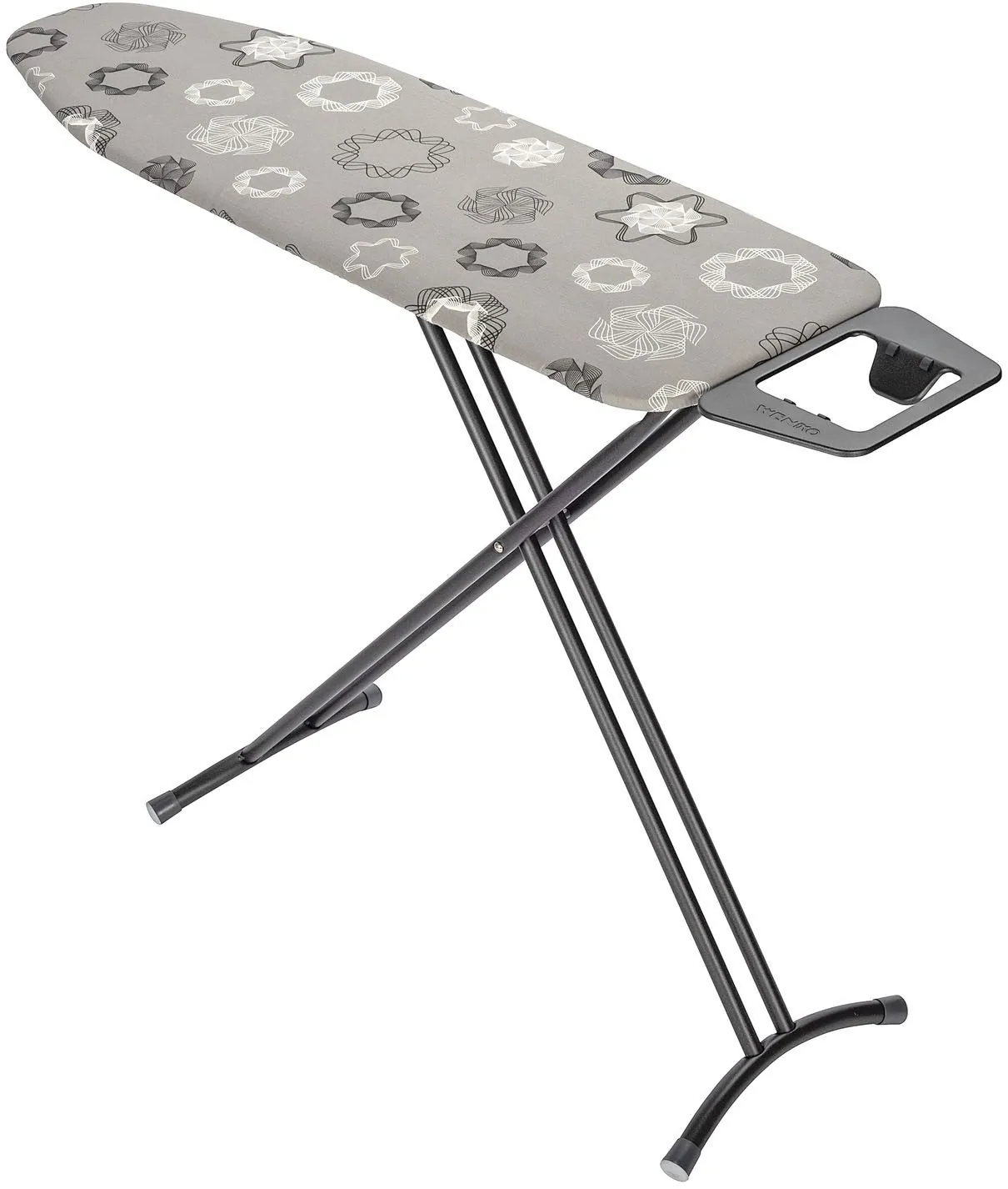 WENKO Bügelbrett Classic Black, höhenverstellbar, platzsparend klappbar — 120x38 cm Bügelfläche
