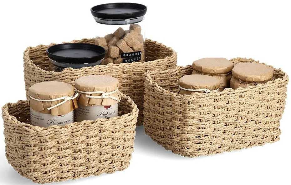 Zeller Present Aufbewahrungskorb Set, stapelbar, 3 praktische Größen