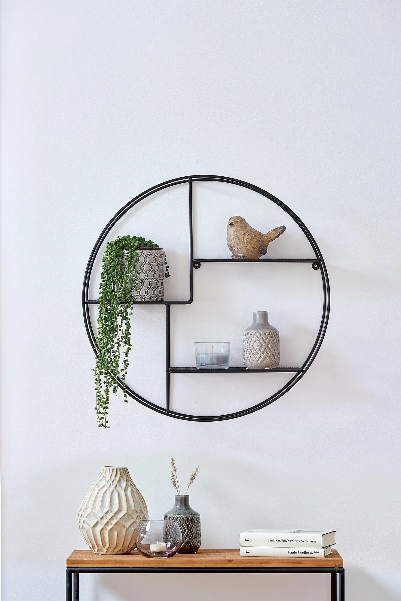 Zeller Present Wandregal, Industrial-Look, praktische Ablagen, filigranes Metallgestell