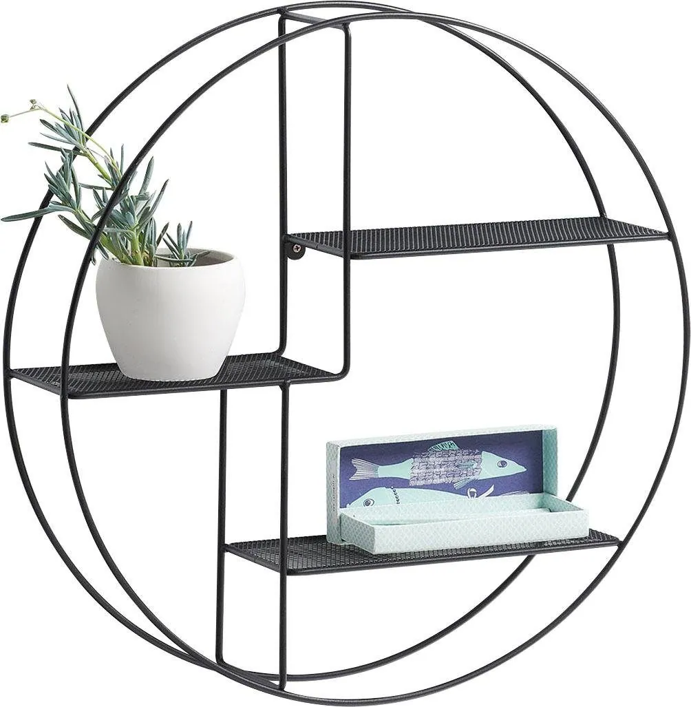 Zeller Present Wandregal, Industrial-Look, praktische Ablagen, filigranes Metallgestell 2