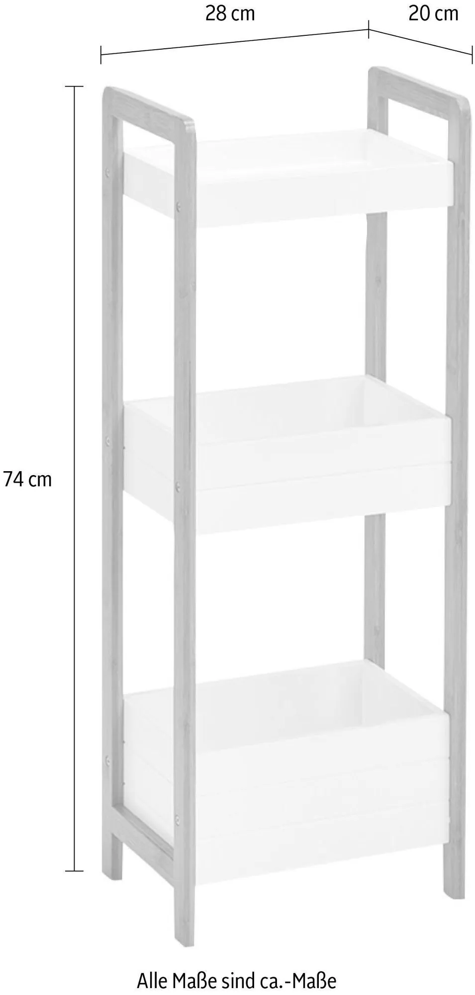 Zeller Present Ablageregal, aus hochwertigem Bambus und MDF, skandinavisches Design 3
