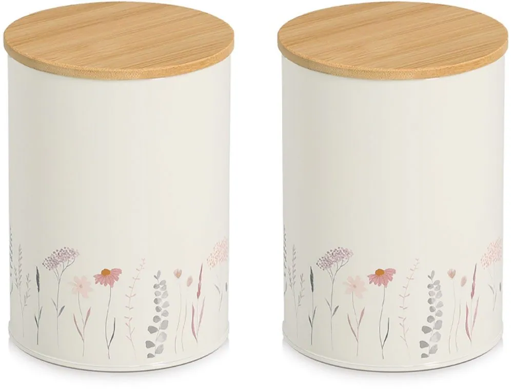 Zeller Present Vorratsdose Flowers, luftdicht, Bambusdeckel, 1200 ml